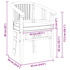 Silla 2 pcs Marrón 63 x 58 x 89 cm Madera de teca maciza