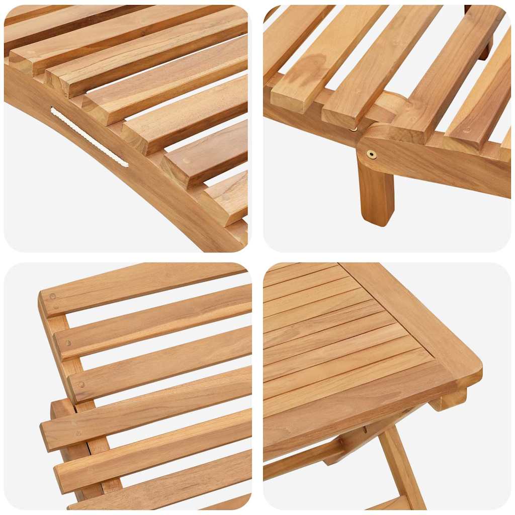 Tumbona 2 pcs Marrón 198 x 55 x 58,5 cm Madera de teca maciza