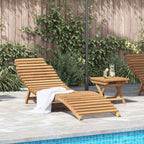 Tumbona 2 pcs Marrón 198 x 55 x 58,5 cm Madera de teca maciza