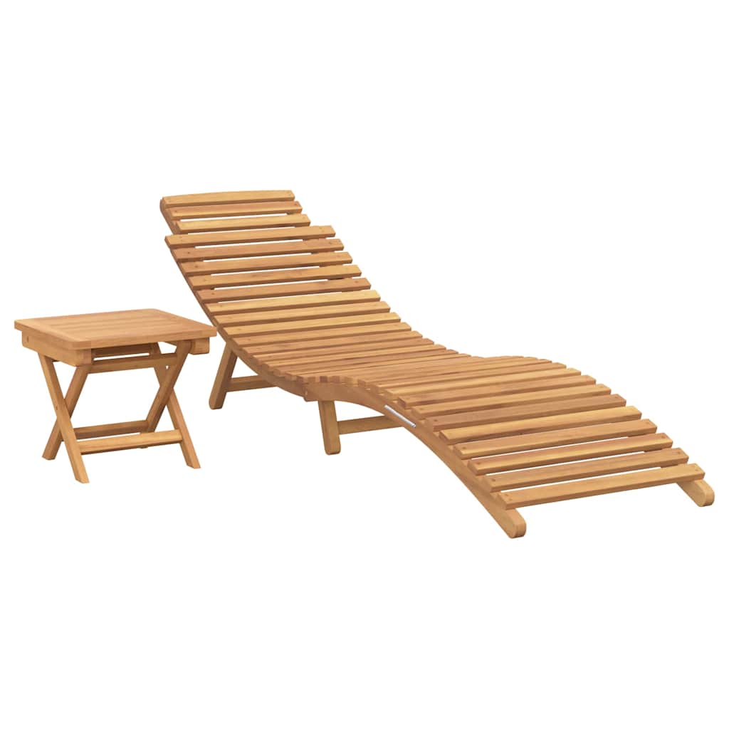 Tumbona 2 pcs Marrón 198 x 55 x 58,5 cm Madera de teca maciza