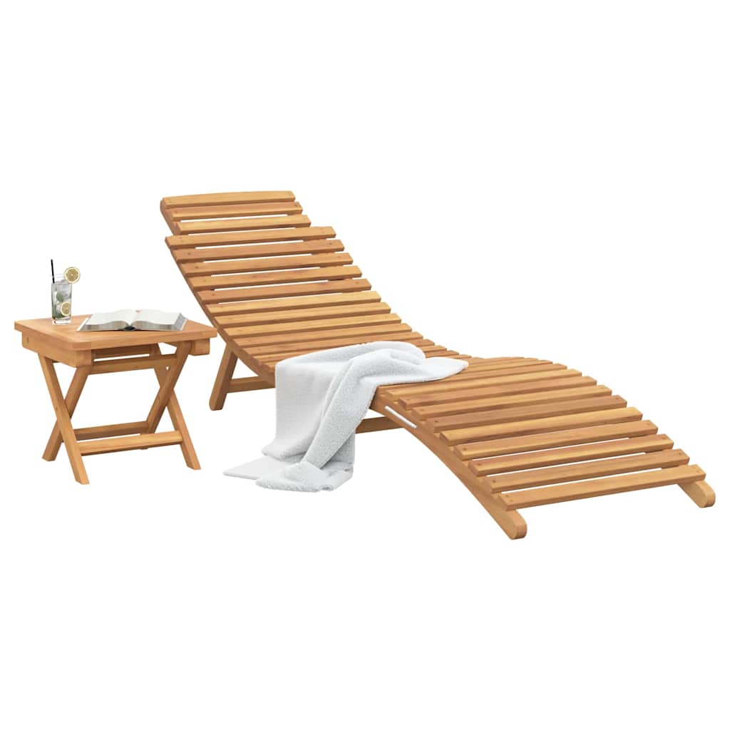 Tumbona 2 pcs Marrón 198 x 55 x 58,5 cm Madera de teca maciza