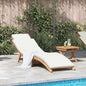 Garden sun lounger with brown cushion 198 x 55 x 58.5 cm