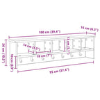 Perchero de pared 100 x 16 x 26 cm Madera de ingeniería