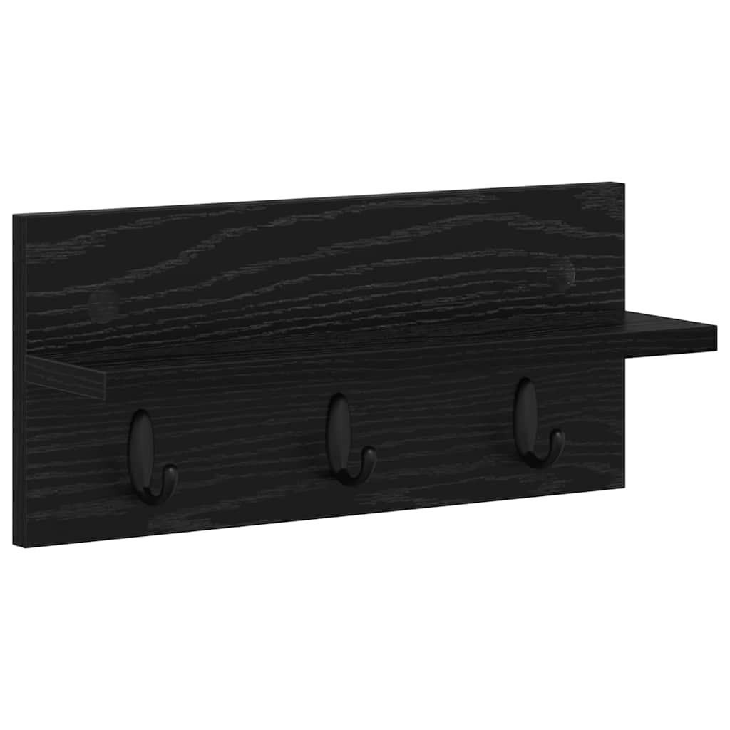 Perchero de pared Roble Negro 40 x 10,5 x 18 cm