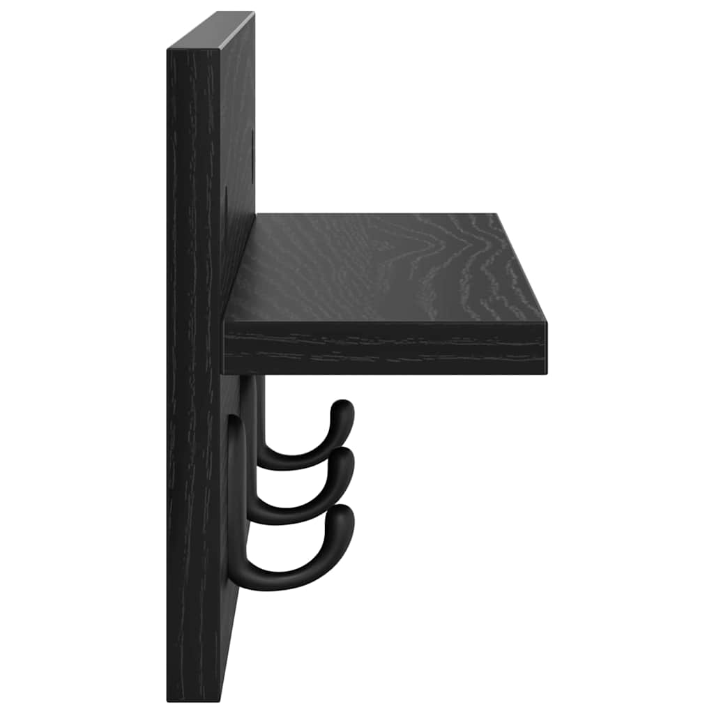 Perchero de pared Roble Negro 40 x 10,5 x 18 cm