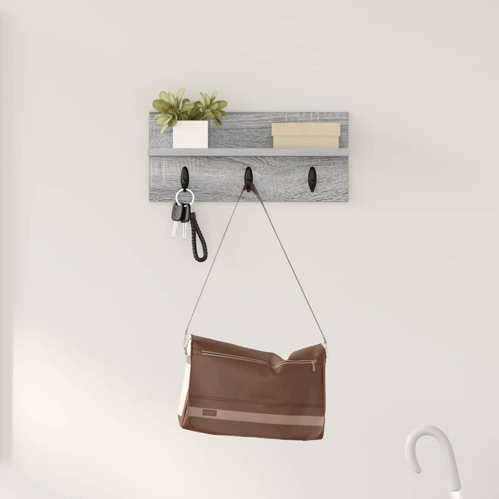 Sonoma Grey Wall Coat Rack 40 x 10.5 x 18 cm