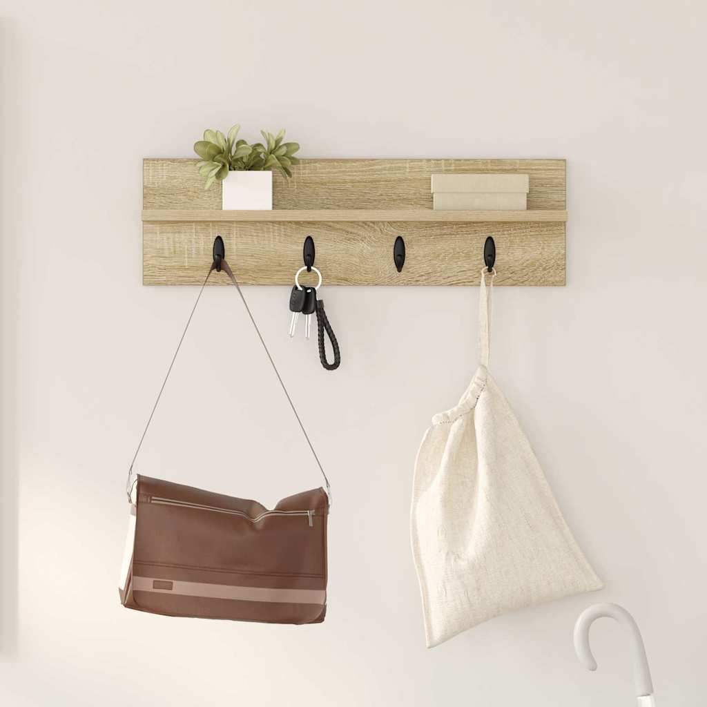 Wall coat rack Black Oak 40 x 10.5 x 18 cm