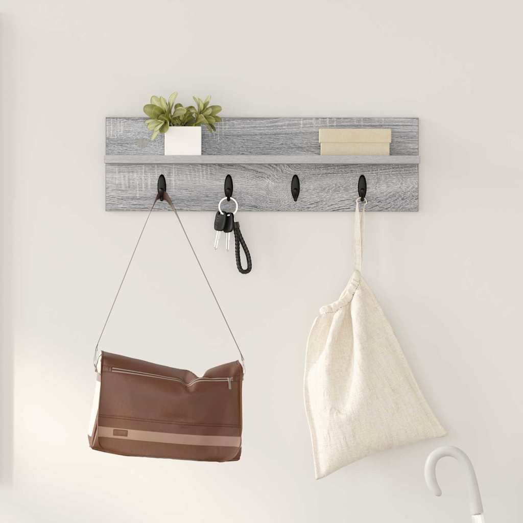 Sonoma Grey Wall Coat Rack 40 x 10.5 x 18 cm