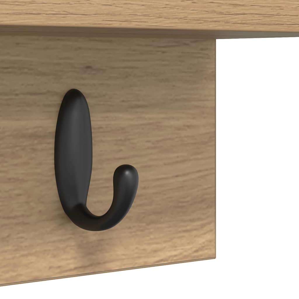 Perchero de pared Roble artesanal 60 x 10,5 x 18 cm