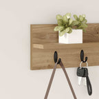 Perchero de pared Roble artesanal 60 x 10,5 x 18 cm
