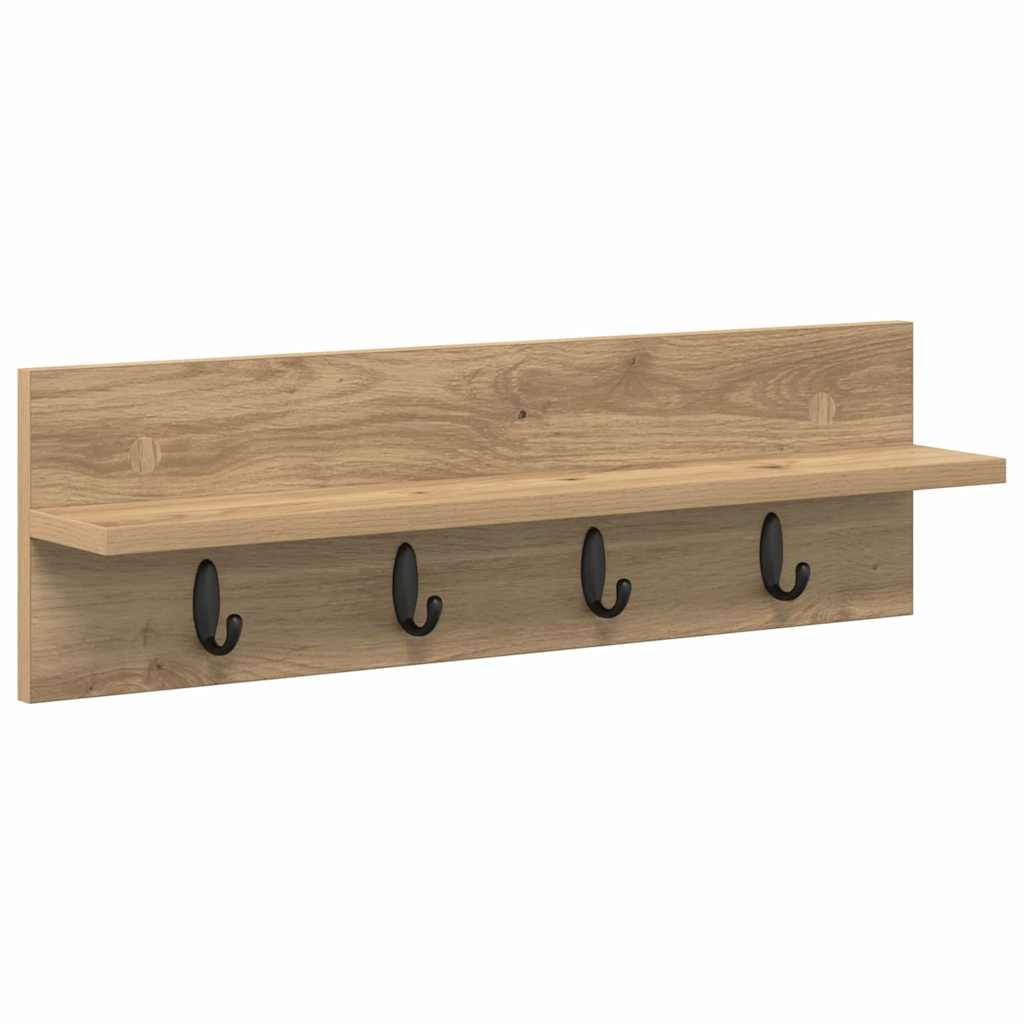 Perchero de pared Roble artesanal 60 x 10,5 x 18 cm