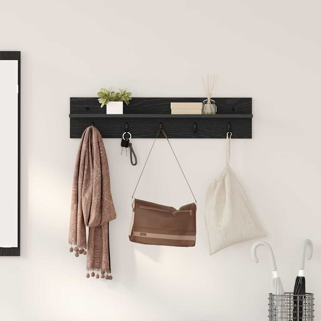 Perchero de pared Roble Negro 40 x 10,5 x 18 cm