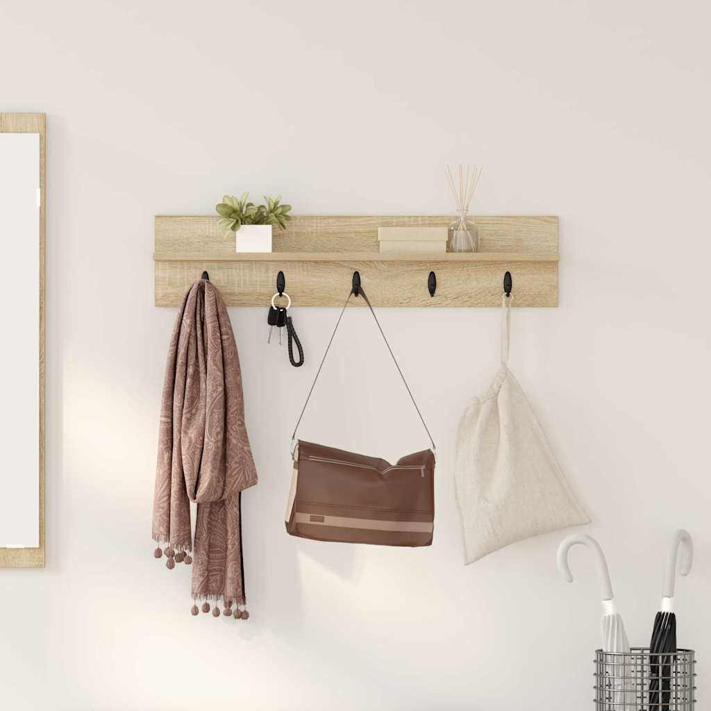 Wall coat rack Black Oak 40 x 10.5 x 18 cm