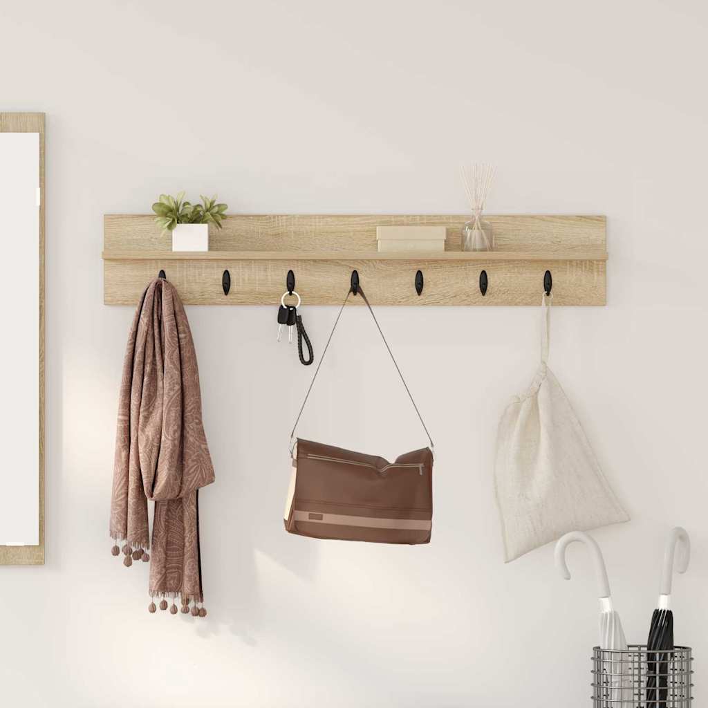 Wall coat rack Black Oak 40 x 10.5 x 18 cm