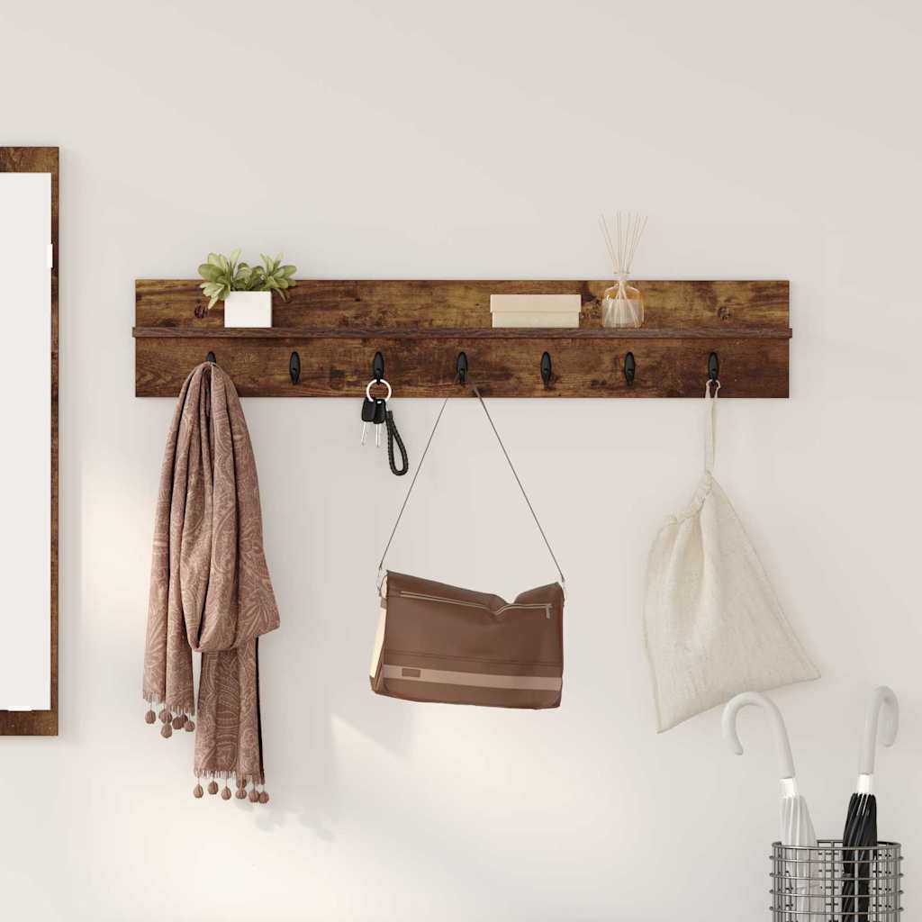 Perchero de pared Roble ahumado 100 x 10,5 x 18 cm