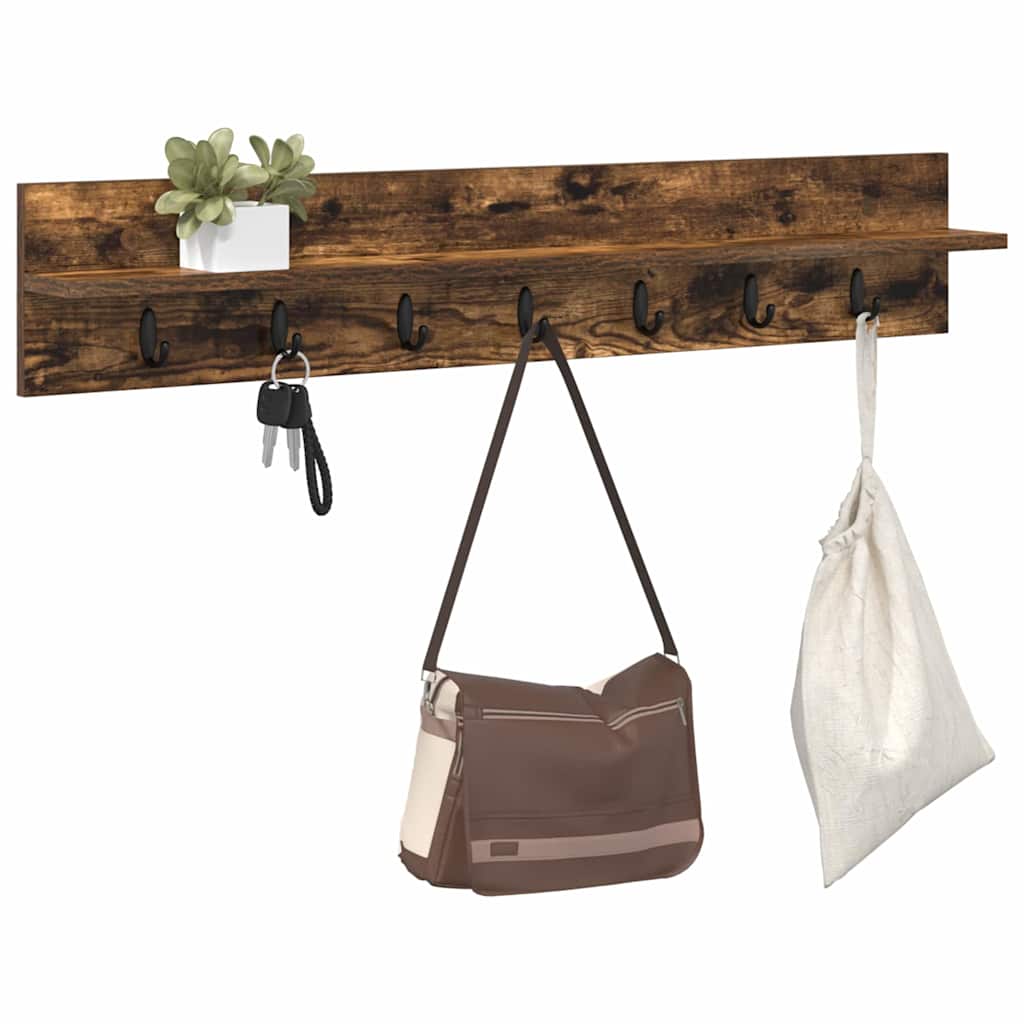 Perchero de pared Roble ahumado 100 x 10,5 x 18 cm