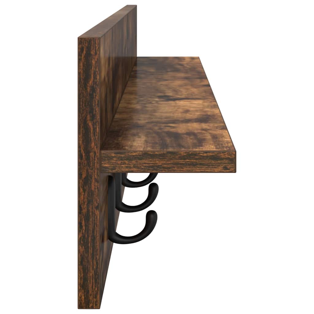 Perchero de pared Roble ahumado 100 x 10,5 x 18 cm