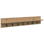 Perchero de pared Roble artesanal 100 x 10,5 x 18 cm
