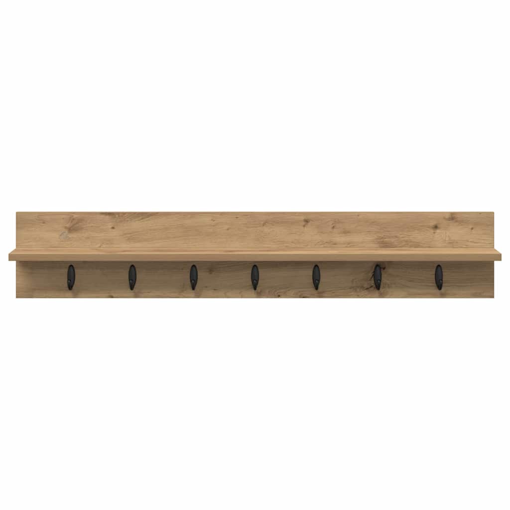 Perchero de pared Roble artesanal 100 x 10,5 x 18 cm