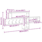 Perchero de pared 100 x 12 x 43,5 cm Madera de ingeniería