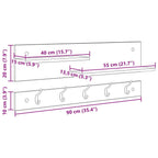 Perchero de pared 90 x 15 x 36 cm Madera de ingeniería