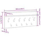 Perchero de pared 100 x 40 x 12 cm Madera de ingeniería