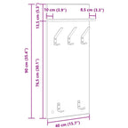 Perchero de pared 40 x 10 x 90 cm Madera de ingeniería