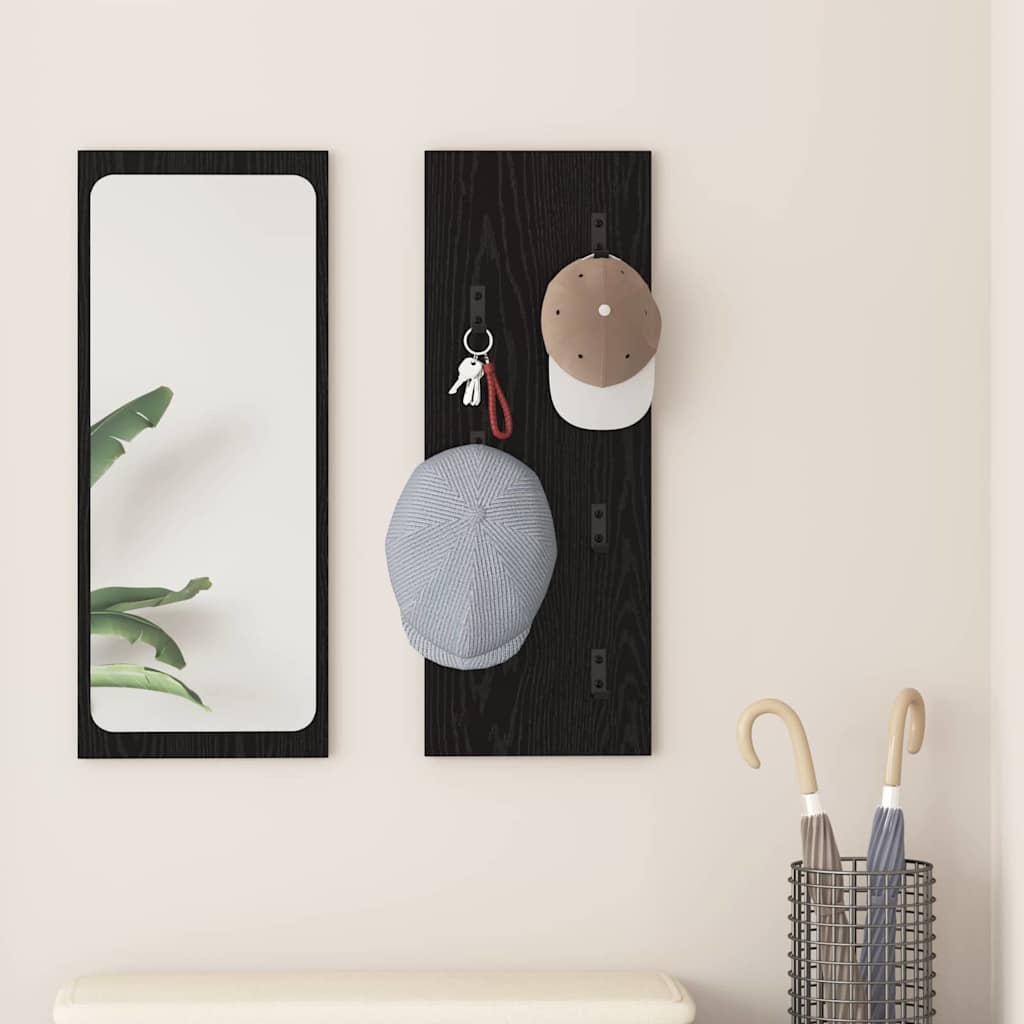 Perchero de pared Roble Negro 30 x 1,5 x 80 cm
