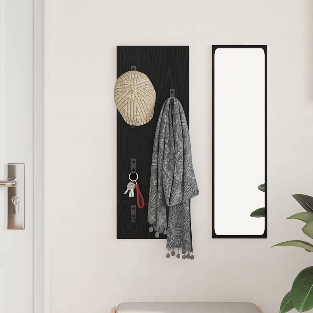 Perchero de pared Roble Negro 30 x 1,5 x 80 cm