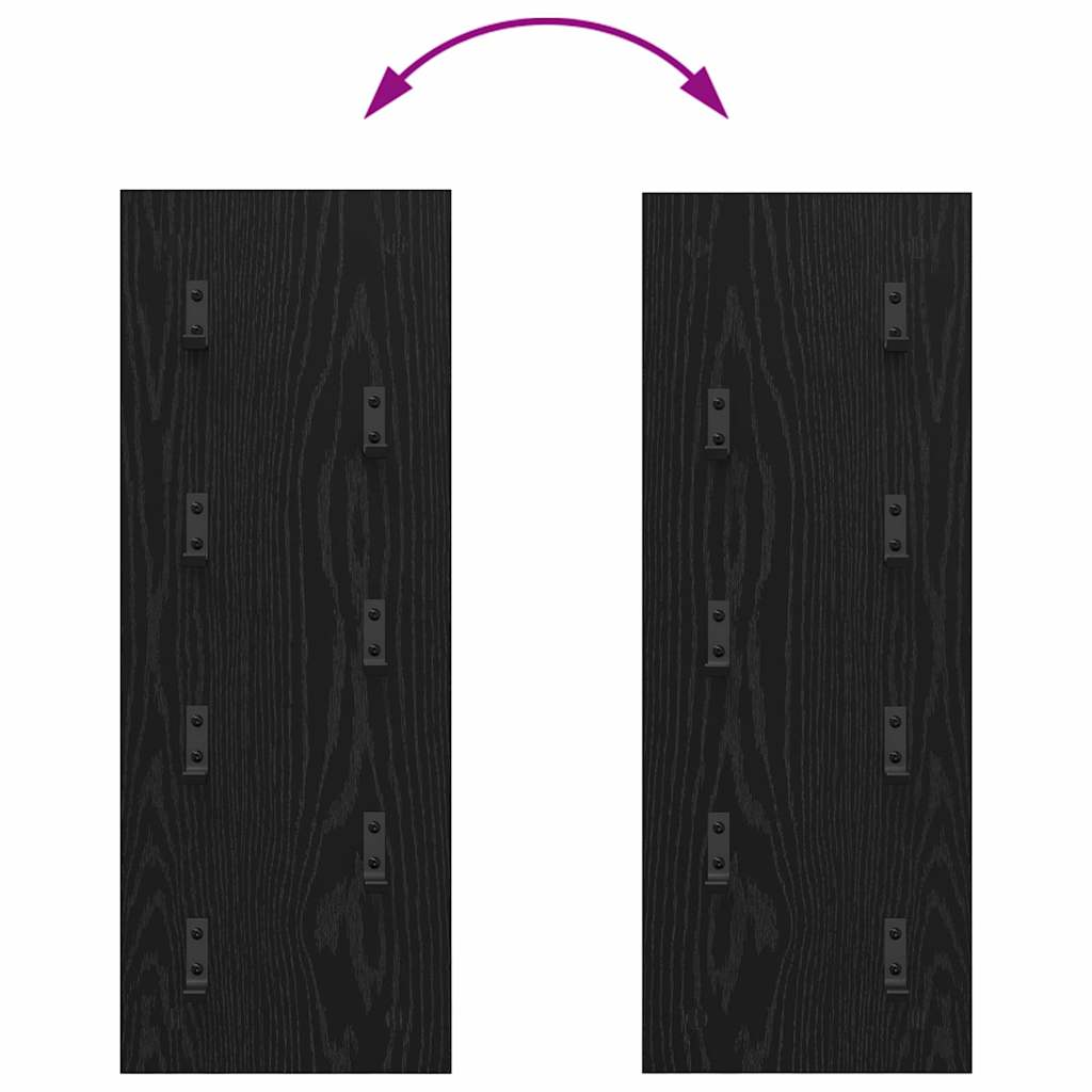 Perchero de pared Roble Negro 30 x 1,5 x 80 cm