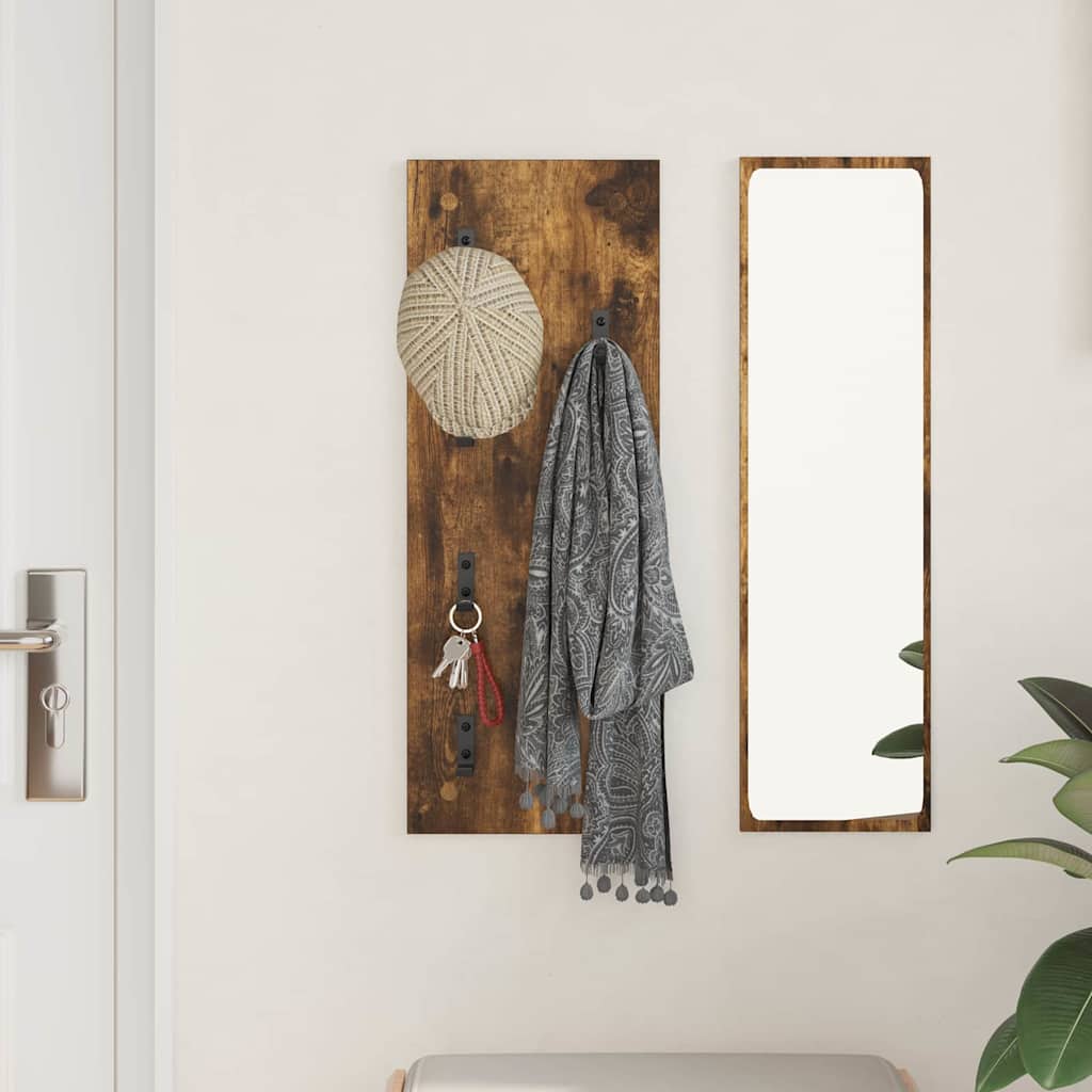 Perchero de pared Roble ahumado 30 x 1,5 x 80 cm