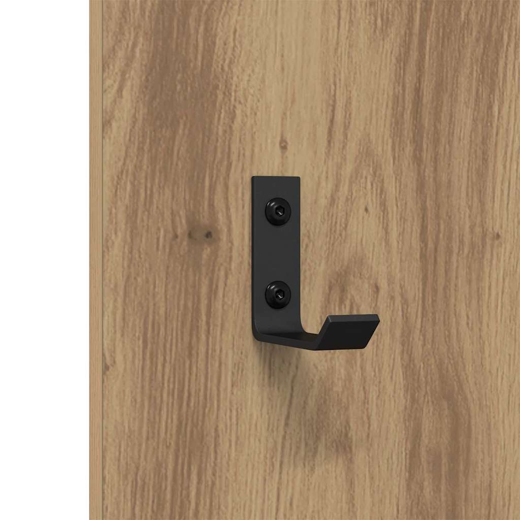 Perchero de pared Roble artesanal 30 x 1,5 x 80 cm