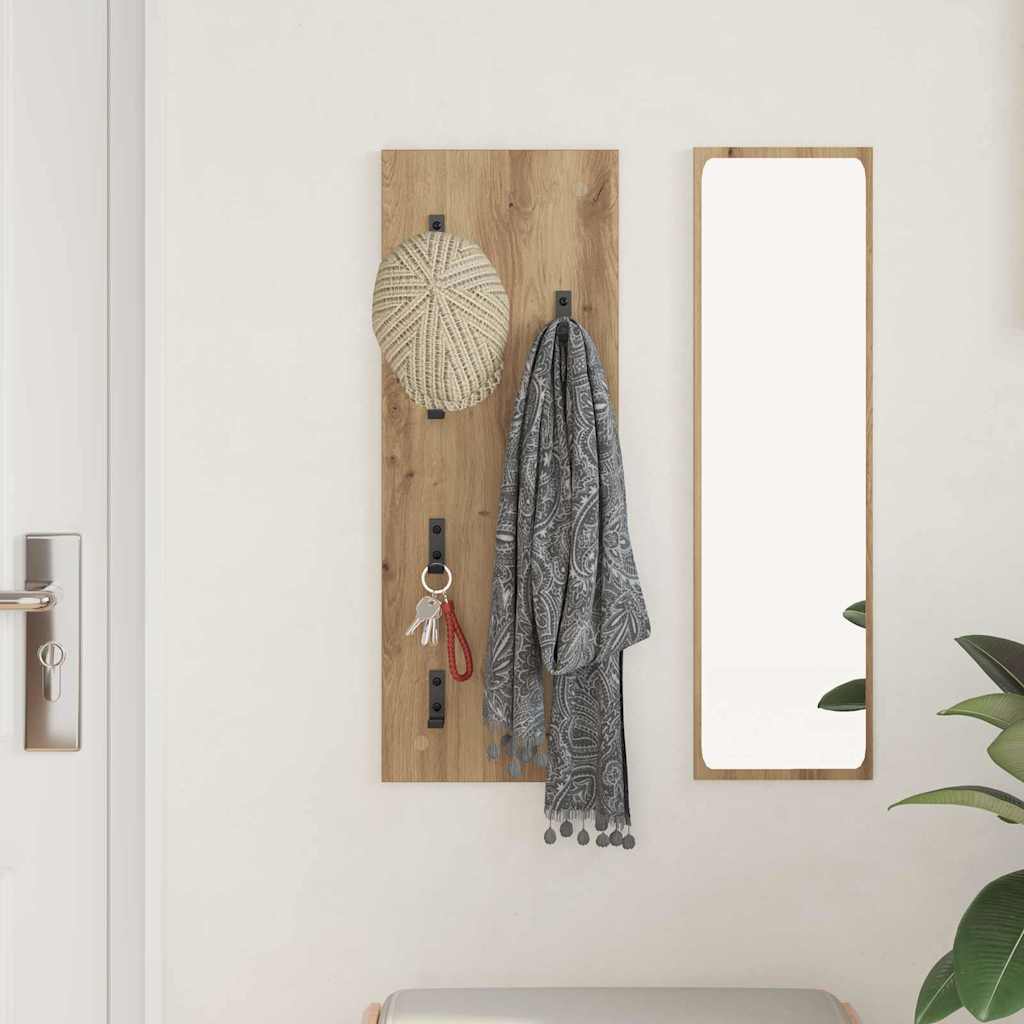 Perchero de pared Roble artesanal 30 x 1,5 x 80 cm
