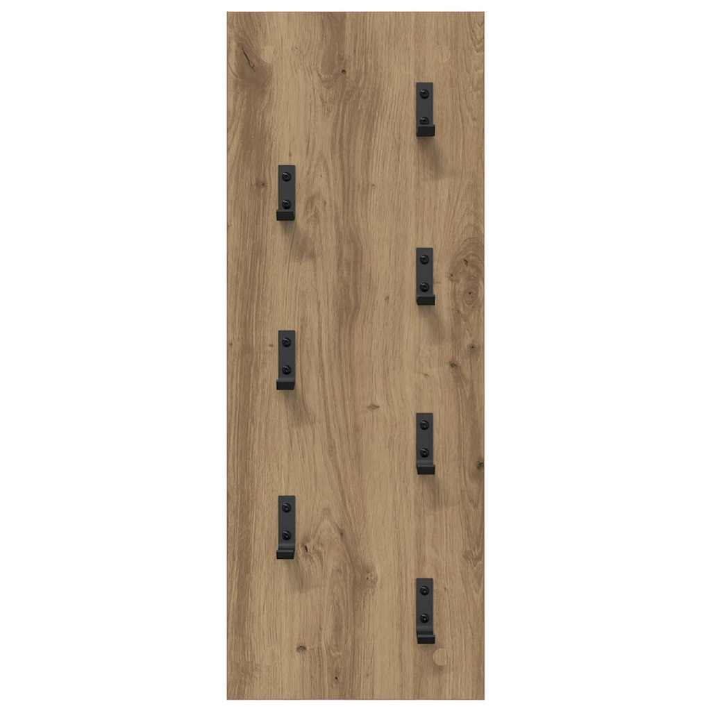 Perchero de pared Roble artesanal 30 x 1,5 x 80 cm