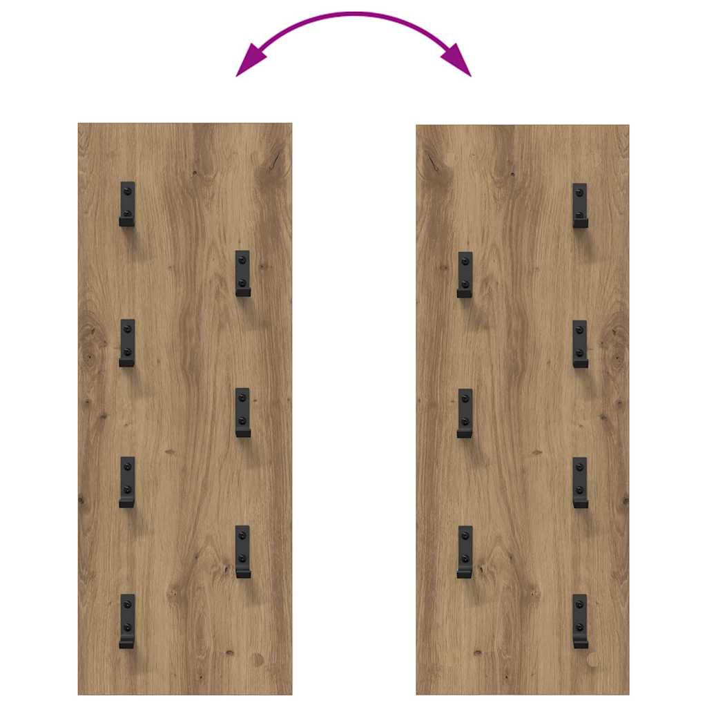 Perchero de pared Roble artesanal 30 x 1,5 x 80 cm