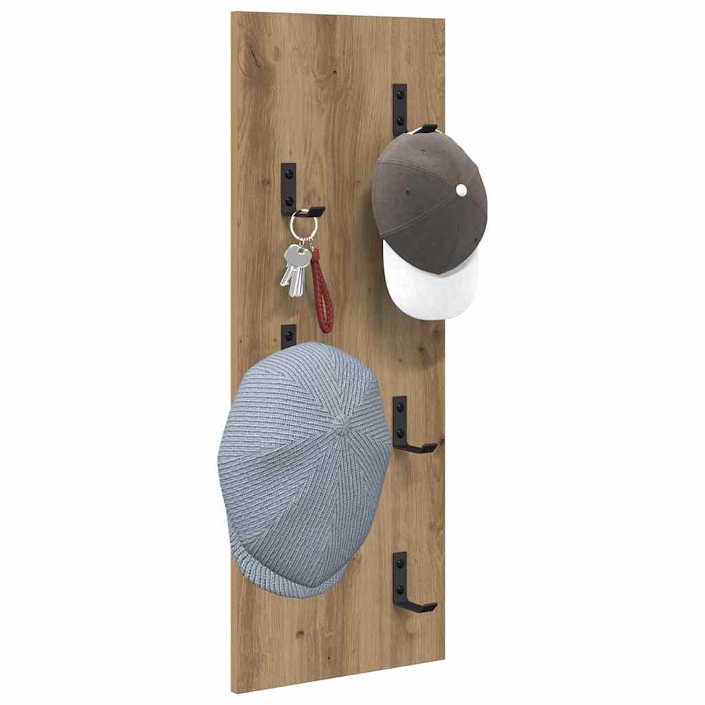 Perchero de pared Roble artesanal 30 x 1,5 x 80 cm
