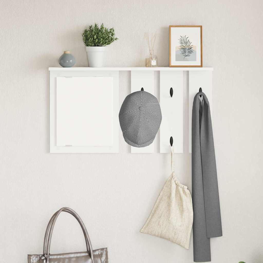 Perchero de pared Blanco 84 x 10 x 80 cm Madera contrachapada