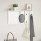 White Wall-Mounted Coat Rack 84 x 10 x 80 cm Plywood