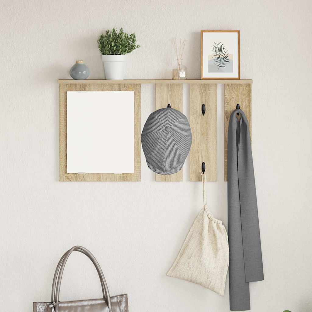 Perchero de pared Blanco 84 x 10 x 80 cm Madera contrachapada