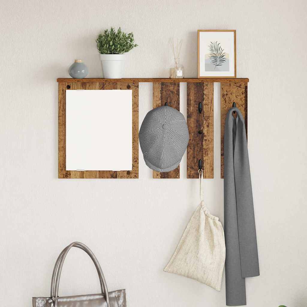 Perchero de pared Blanco 84 x 10 x 80 cm Madera contrachapada