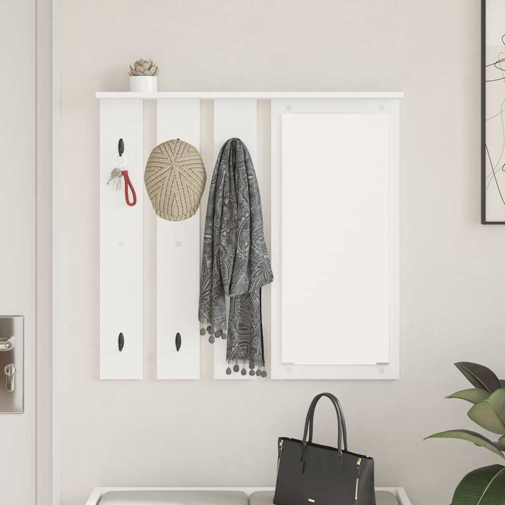 Perchero de pared Blanco 84 x 10 x 80 cm Madera contrachapada