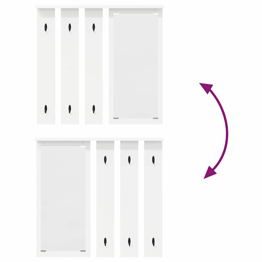 Perchero de pared Blanco 84 x 10 x 80 cm Madera contrachapada