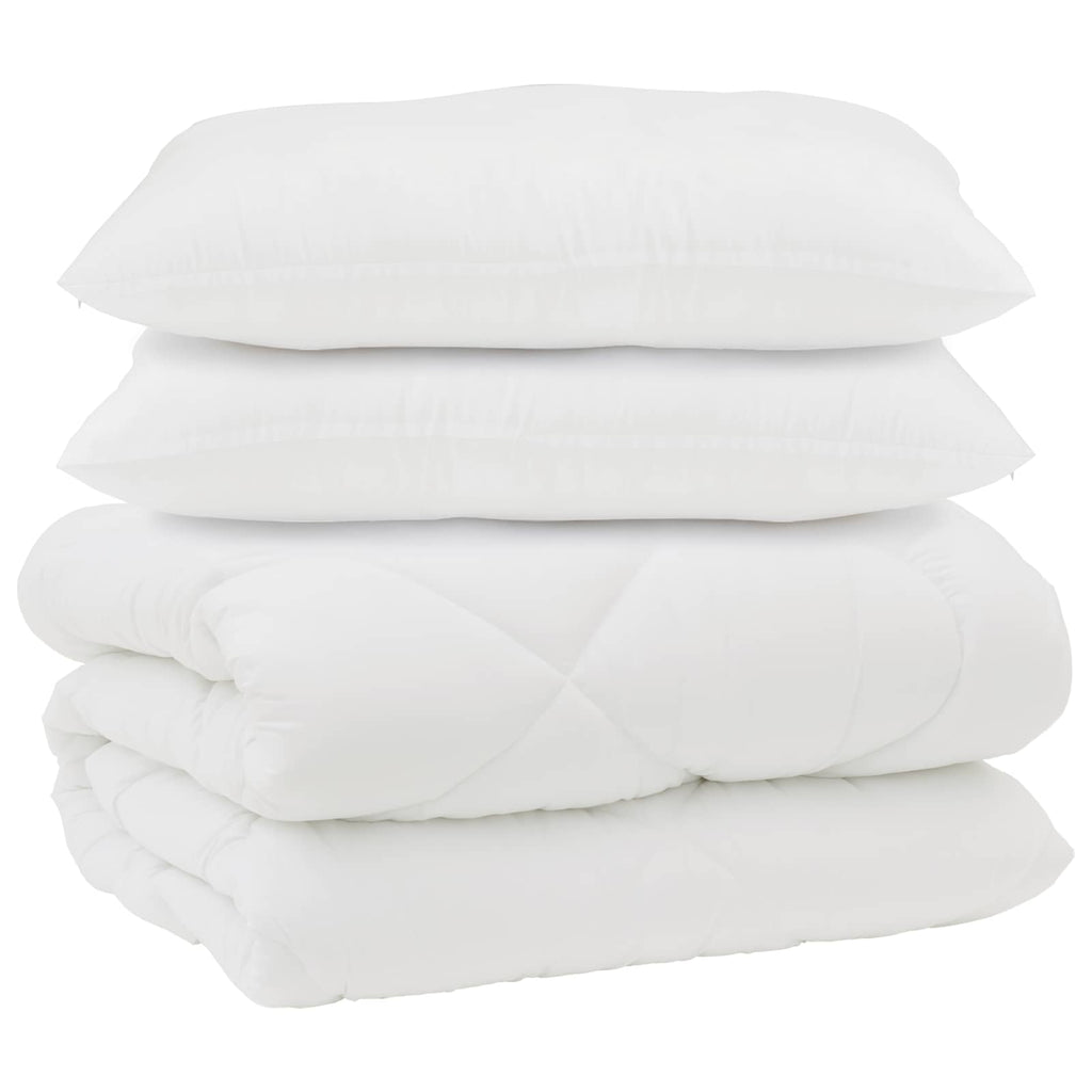 Edredón con almohadas 3 pcs Microfibra y Plumas de Pato