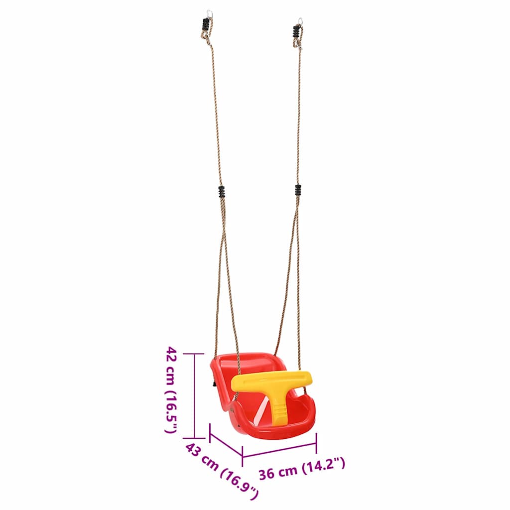 Columpio infantil 2 pcs Rojo 36 x 43 x 42 cm Plástico