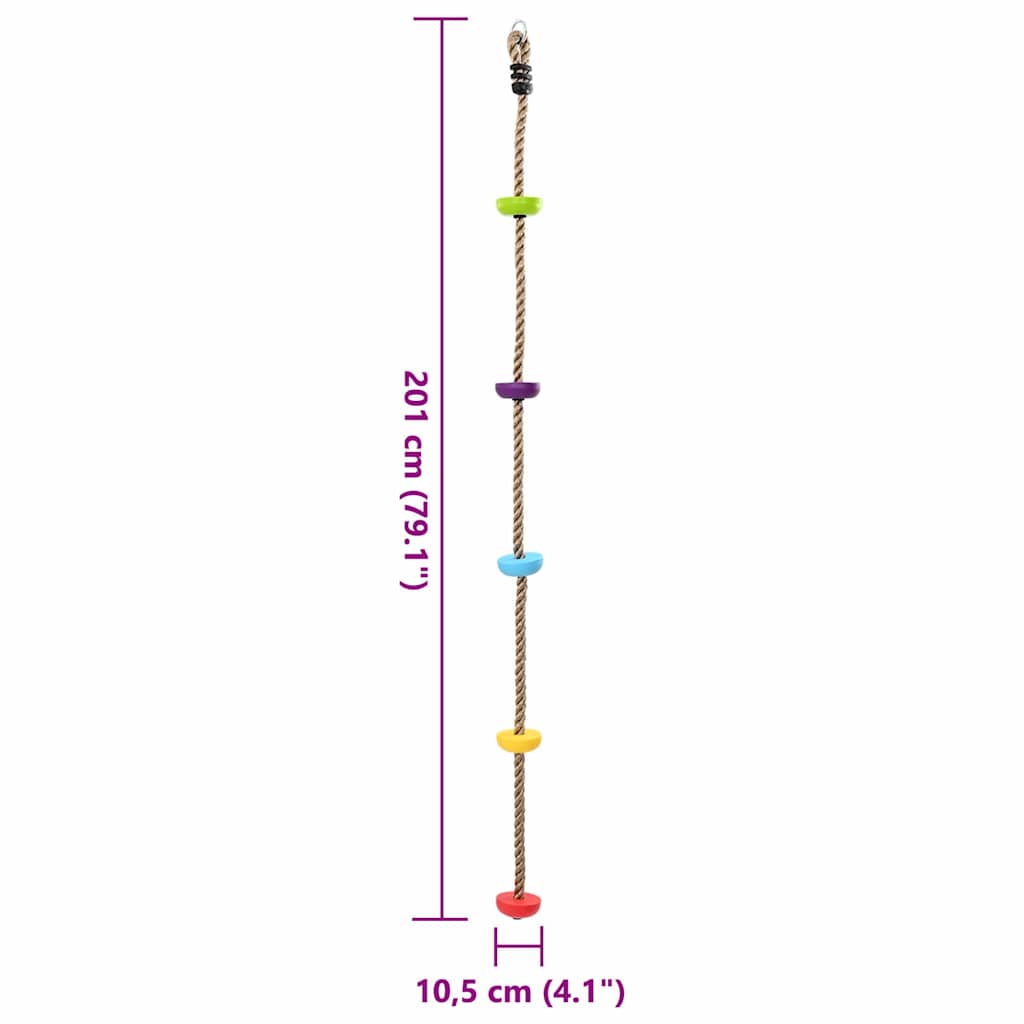 Cuerda de Escalada Multicolor 10,5 x 10,5 x 201 cm Poliéster