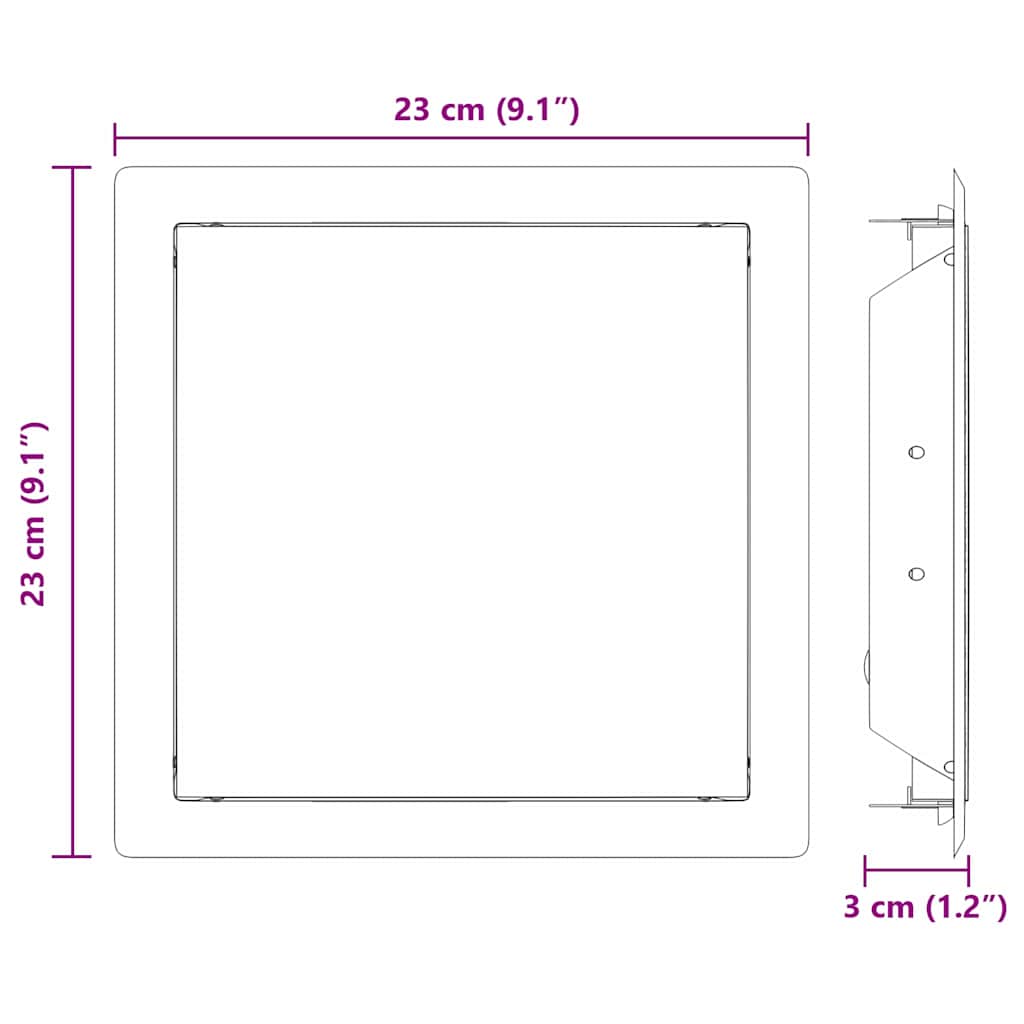 Panel de acceso 2 pcs 23 x 23 x 3 cm Acero