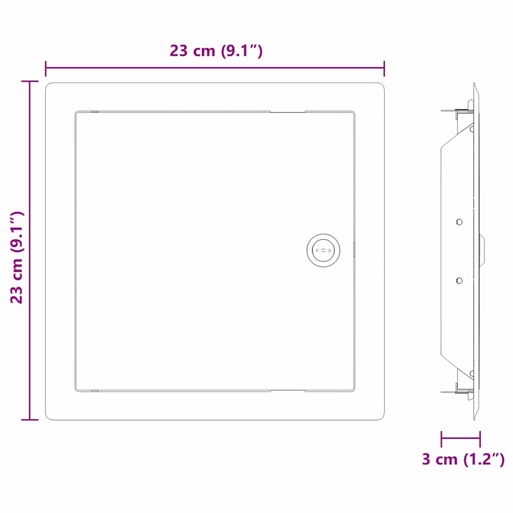 Panel de acceso 2 pcs 23 x 23 x 3 cm Acero