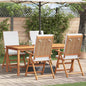 Cadeira de jardim 4 unidades castanha e 57 x 71.5 x 104 cm