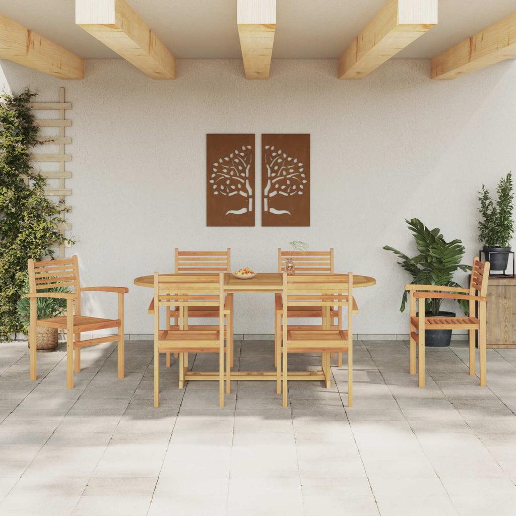 Conjunto de Comedor de Jardín 7 pcs Marrón