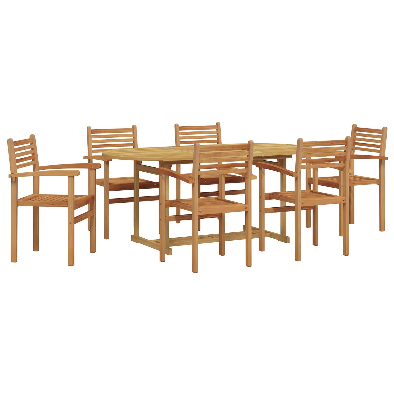 Conjunto de Comedor de Jardín 7 pcs Marrón